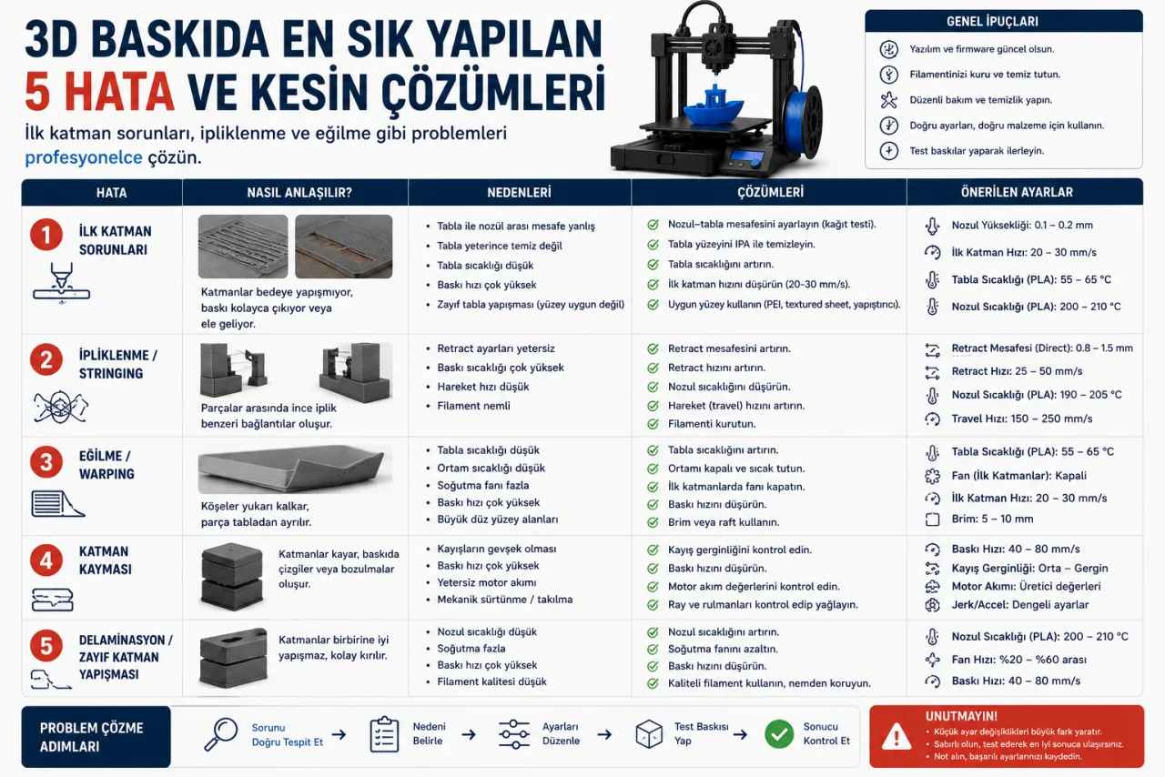 3D Baskıda En Sık Yapılan 5 Hata ve Kesin Çözümleri