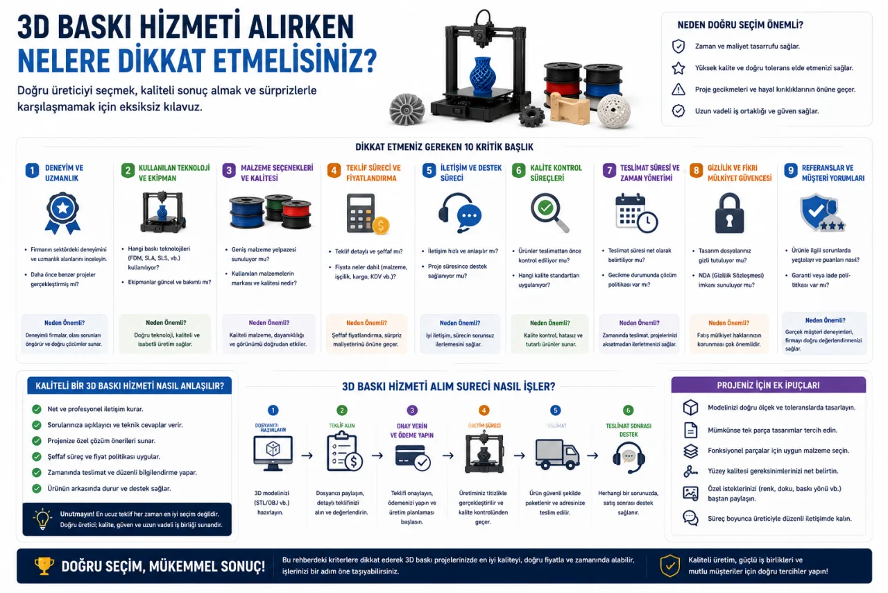 3D Baskı Hizmeti Alırken Dikkat Edilmesi Gerekenler: Doğru Üreticiyi Seçme Kılavuzu
