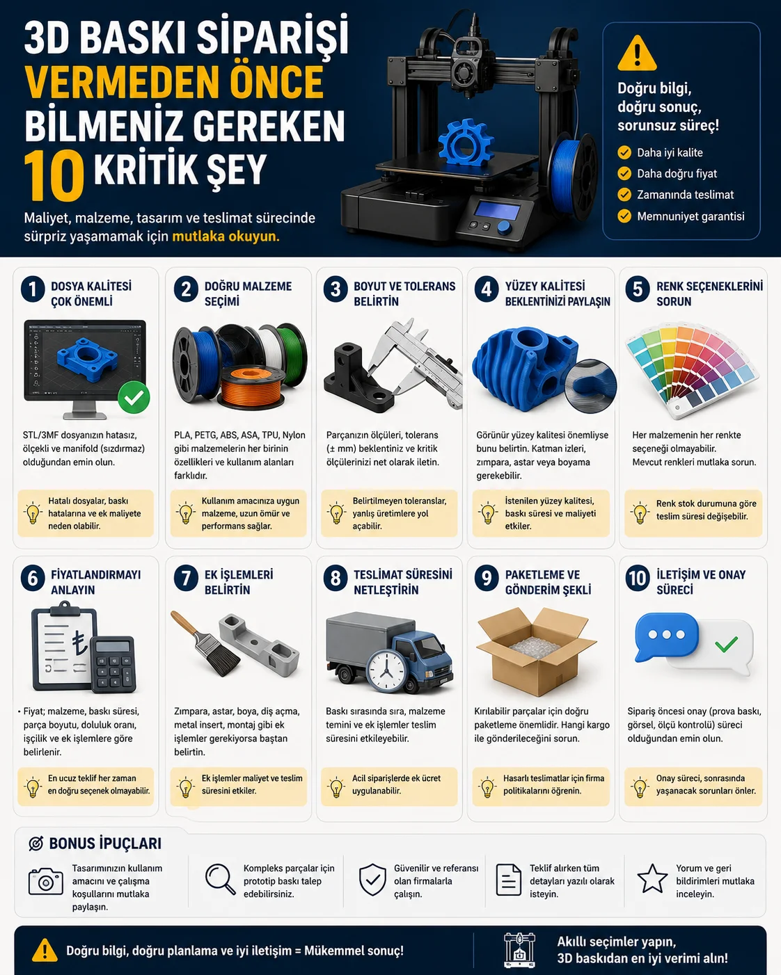 3D Baskı Siparişi Vermeden Önce Bilmeniz Gereken 10 Şey !.
