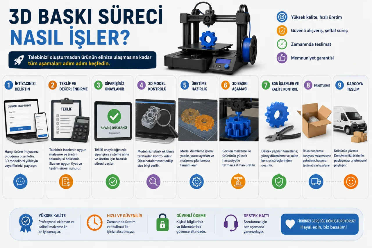 3D Baskı Süreci Nasıl İşler? Adım Adım Üretim Yolculuğu