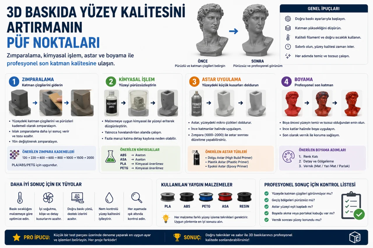 3D Baskıda Yüzey Kalitesini Artırmanın Püf Noktaları