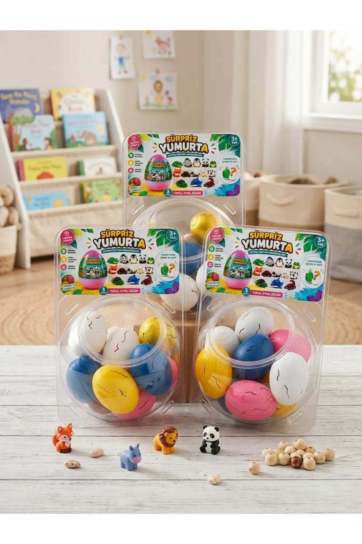 10’lu Sürpriz Yumurta Oyuncak Seti - Sevimli Hayvan Figürlü Renkli Yumurtalar (10 Adet Paket)