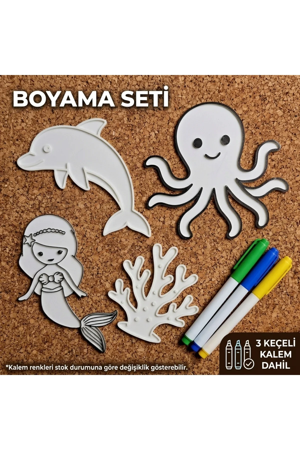 Deniz Kızı ve Deniz Altı Canlıları Boyama Seti